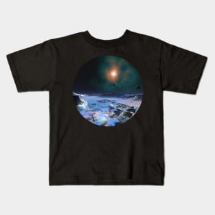 Planetary Art - The Southern Pole of Planet Mattnsara Kids T-Shirt